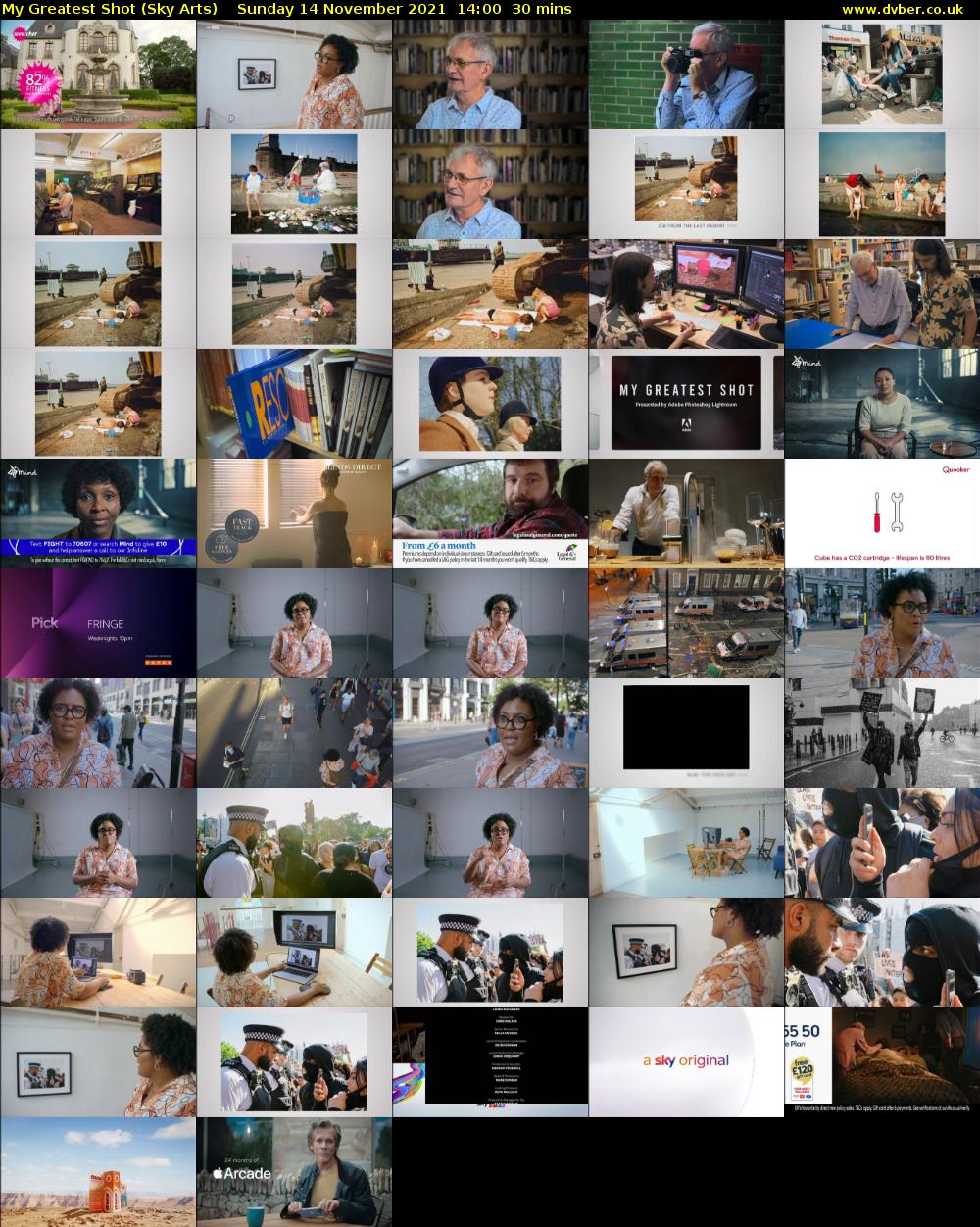 My Greatest Shot (Sky Arts) Sunday 14 November 2021 14:00 - 14:30