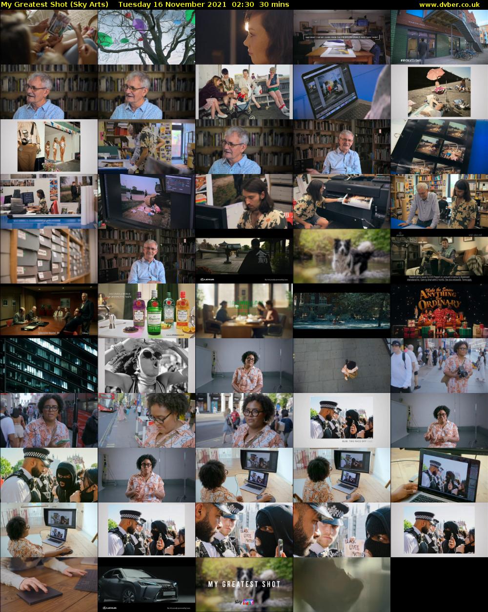 My Greatest Shot (Sky Arts) Tuesday 16 November 2021 02:30 - 03:00