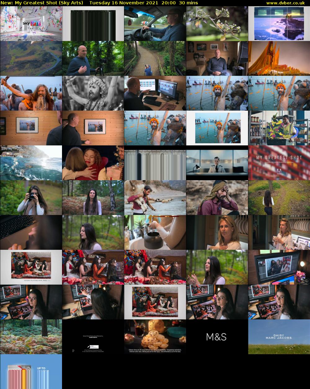 My Greatest Shot (Sky Arts) Tuesday 16 November 2021 20:00 - 20:30