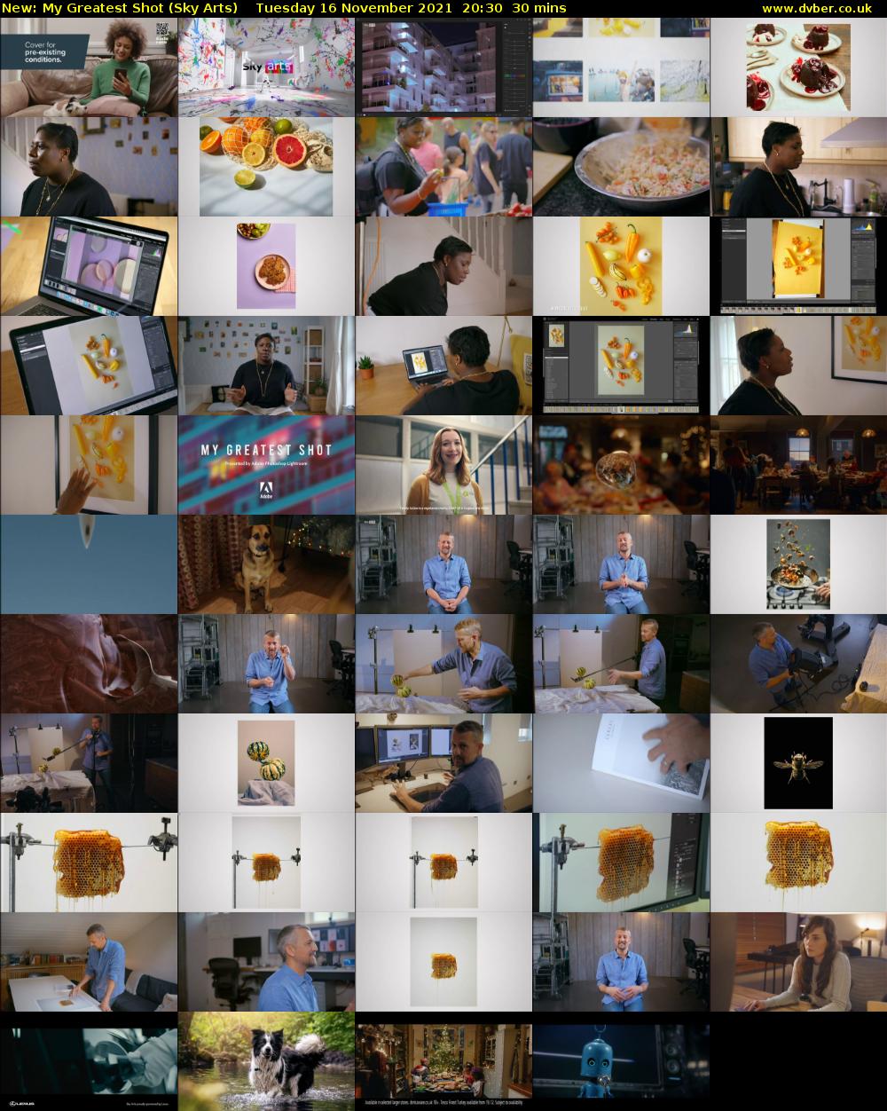My Greatest Shot (Sky Arts) Tuesday 16 November 2021 20:30 - 21:00