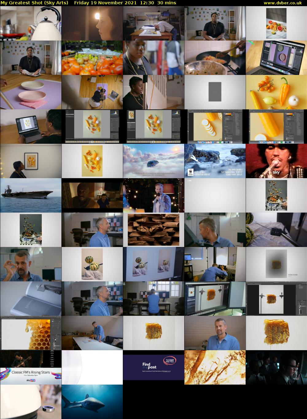My Greatest Shot (Sky Arts) Friday 19 November 2021 12:30 - 13:00
