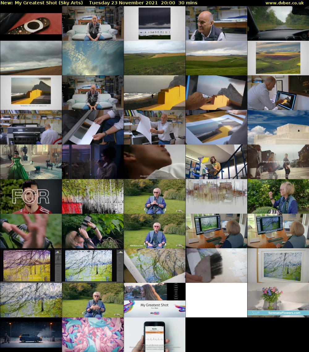 My Greatest Shot (Sky Arts) Tuesday 23 November 2021 20:00 - 20:30