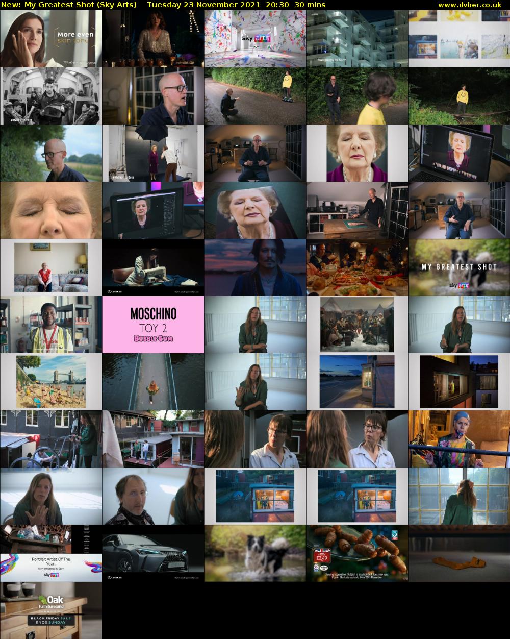 My Greatest Shot (Sky Arts) Tuesday 23 November 2021 20:30 - 21:00