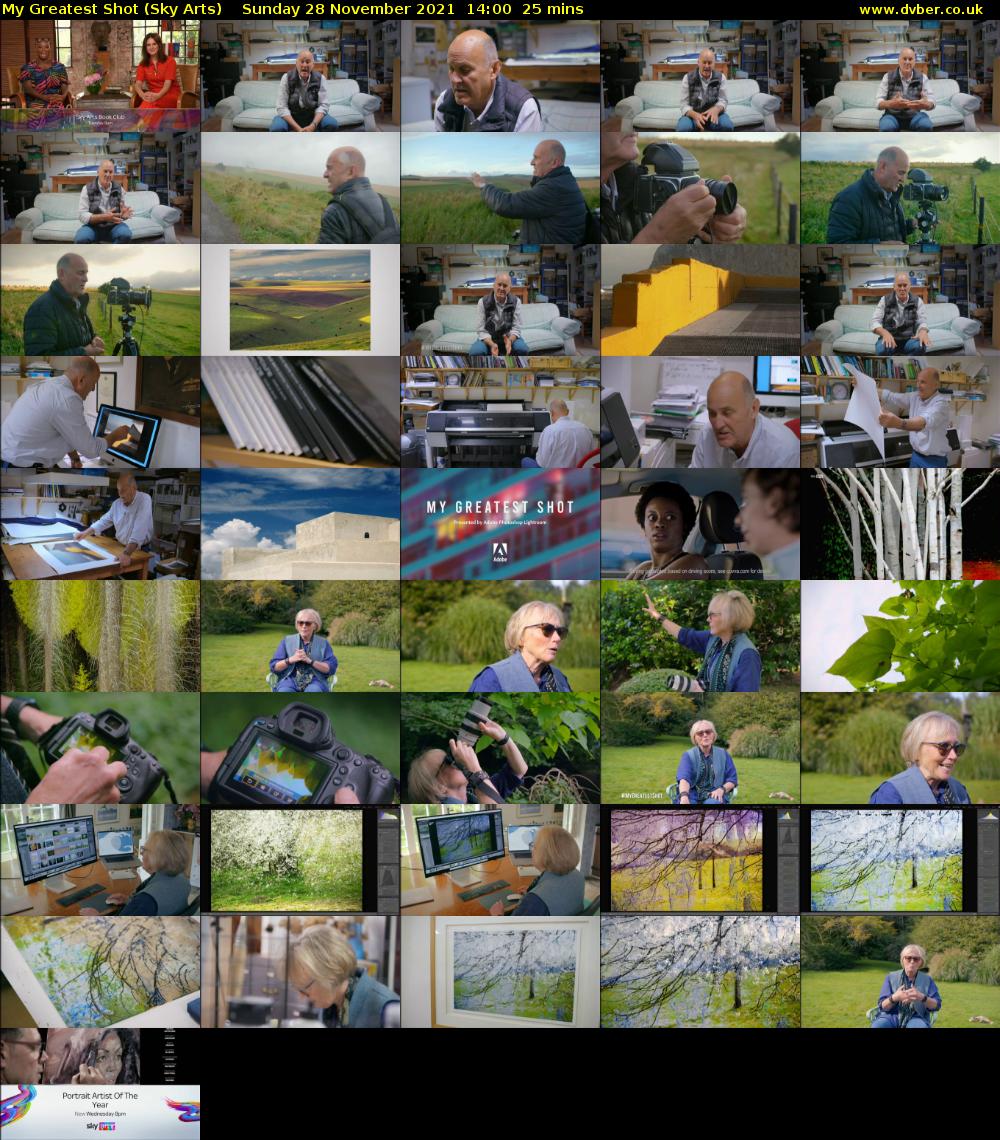 My Greatest Shot (Sky Arts) Sunday 28 November 2021 14:00 - 14:25