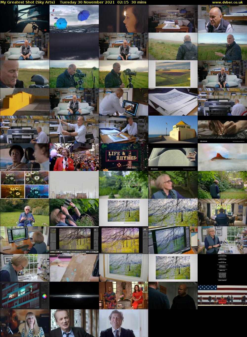 My Greatest Shot (Sky Arts) Tuesday 30 November 2021 02:15 - 02:45