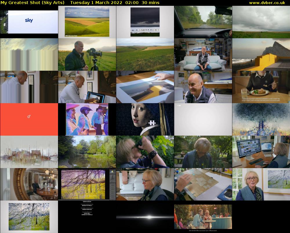 My Greatest Shot (Sky Arts) Tuesday 1 March 2022 02:00 - 02:30