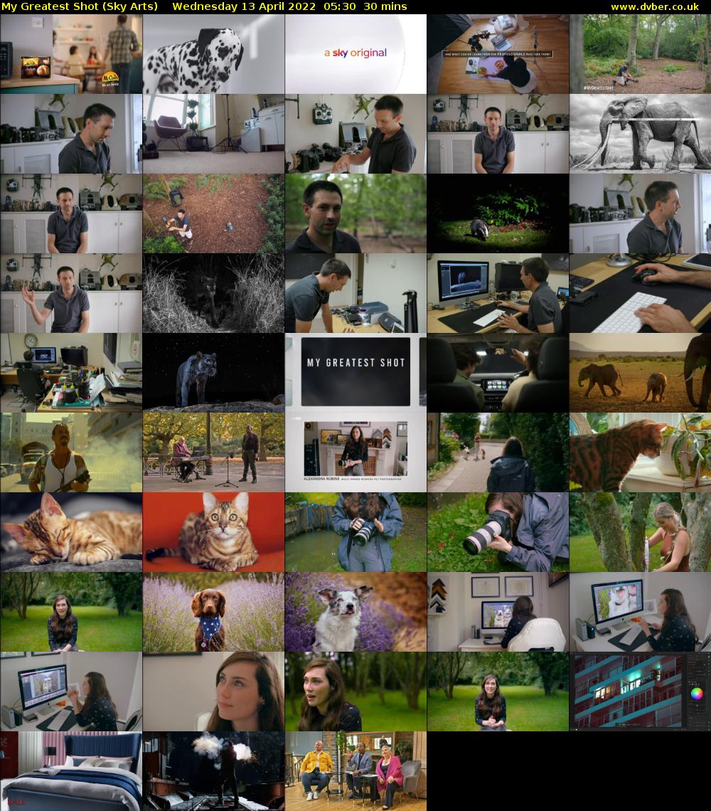 My Greatest Shot (Sky Arts) Wednesday 13 April 2022 05:30 - 06:00