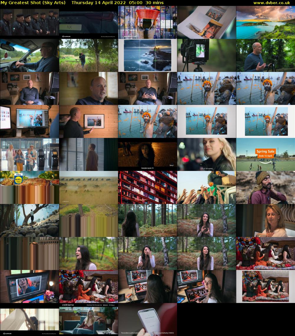 My Greatest Shot (Sky Arts) Thursday 14 April 2022 05:00 - 05:30