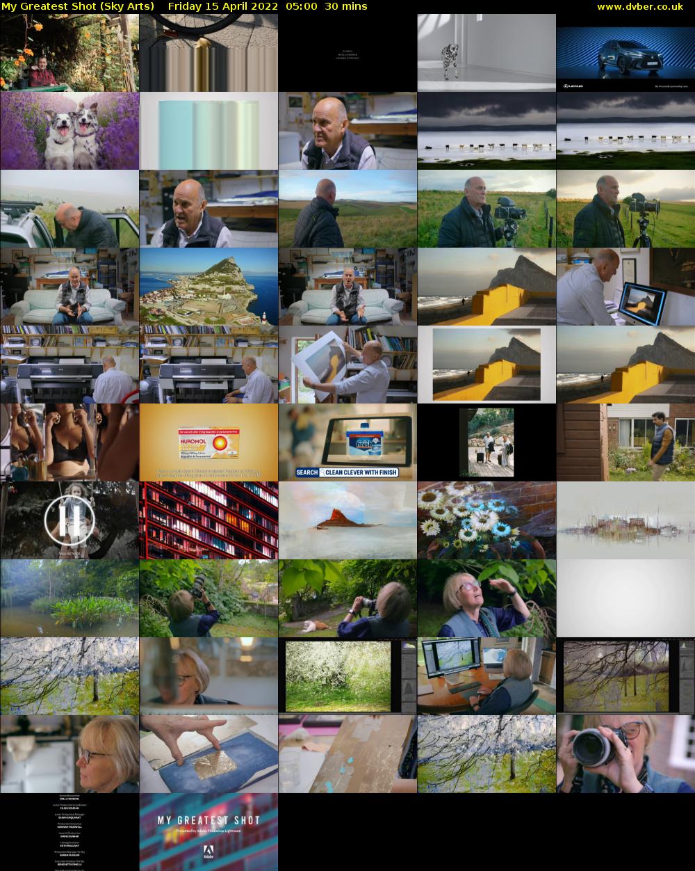 My Greatest Shot (Sky Arts) Friday 15 April 2022 05:00 - 05:30