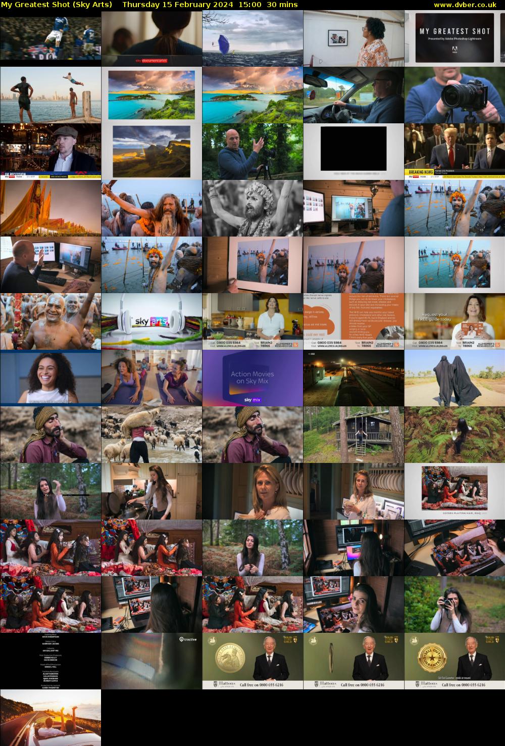 My Greatest Shot (Sky Arts) Thursday 15 February 2024 15:00 - 15:30