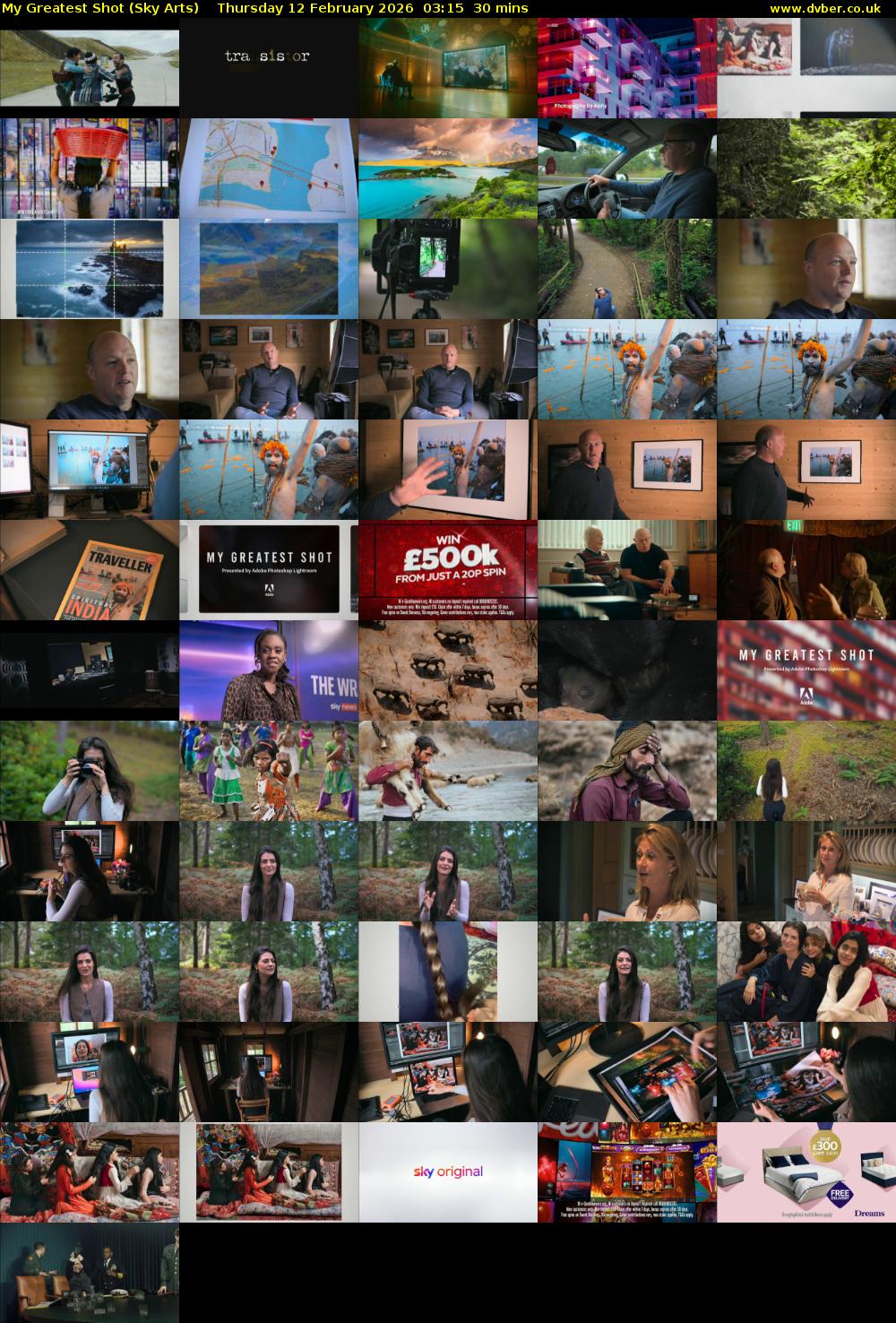 My Greatest Shot (Sky Arts) Thursday 12 February 2026 03:15 - 03:45