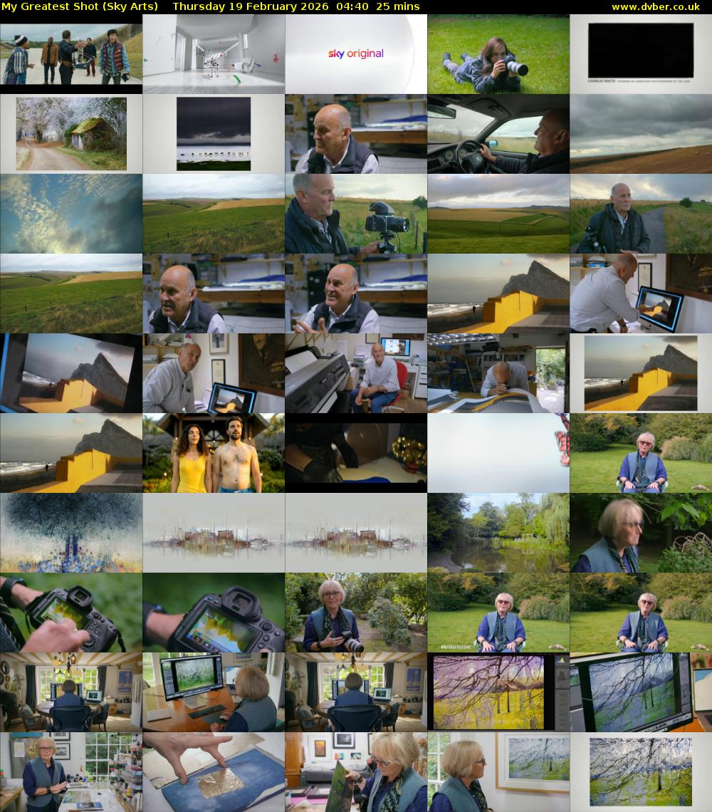 My Greatest Shot (Sky Arts) Thursday 19 February 2026 04:40 - 05:05