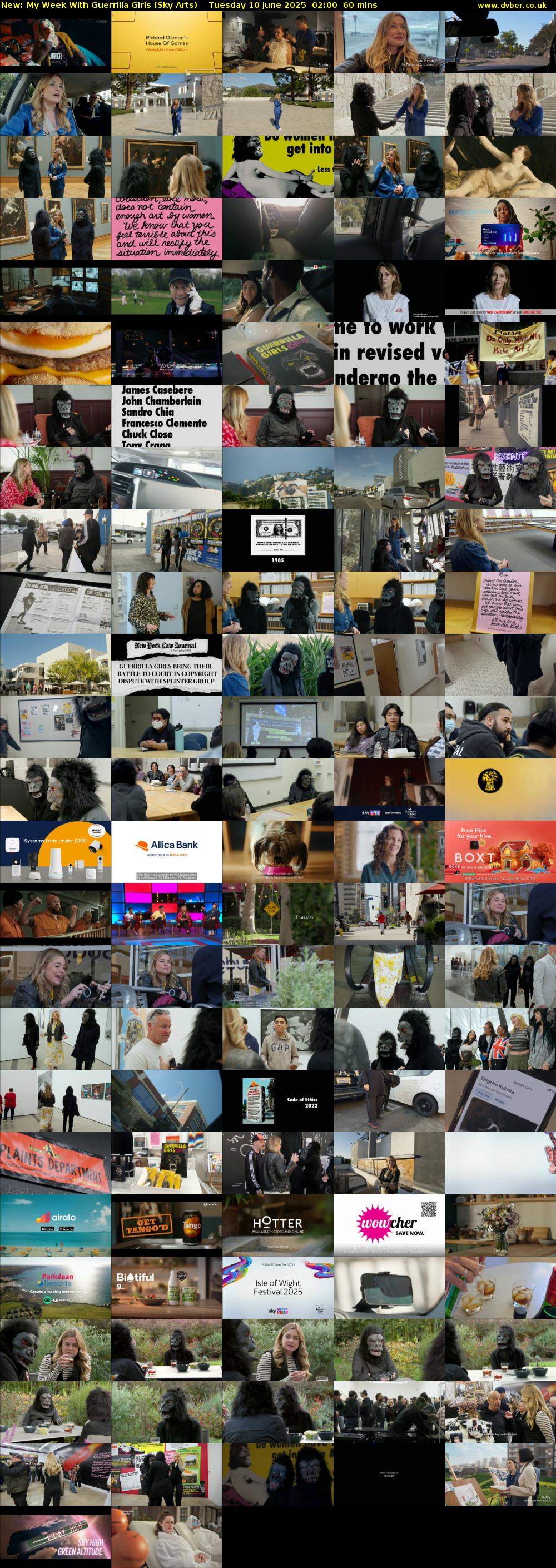 My Week With Guerrilla Girls (Sky Arts) Tuesday 10 June 2025 02:00 - 03:00