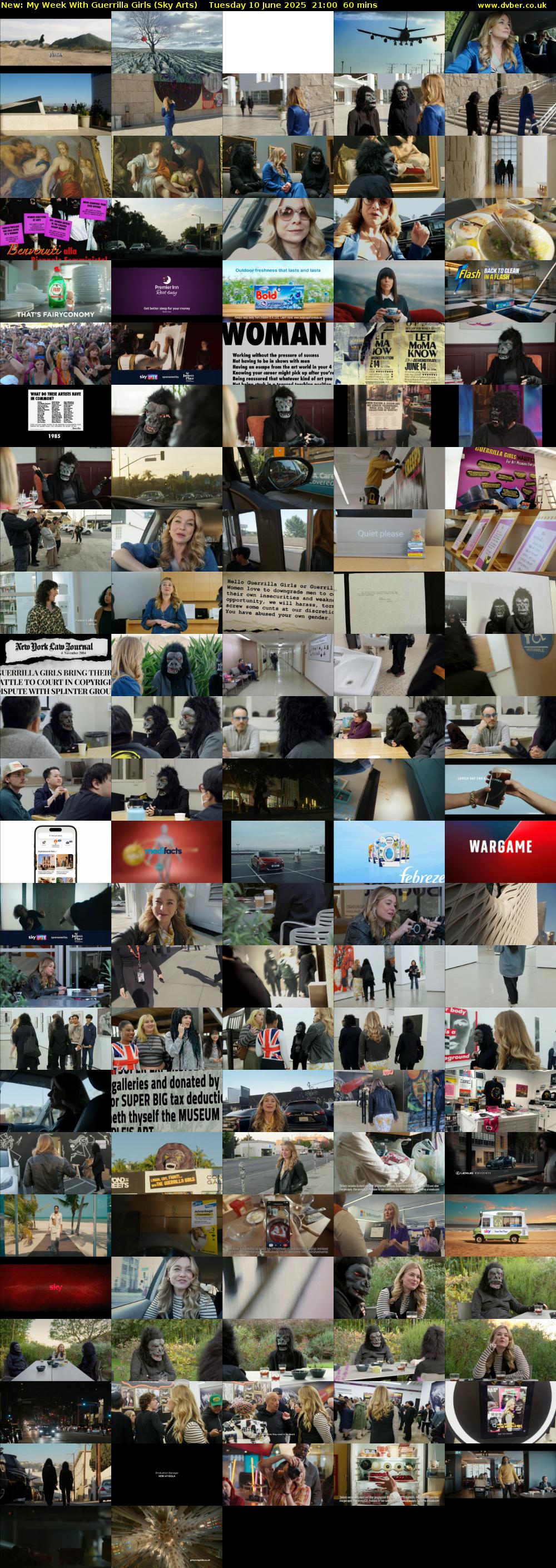 My Week With Guerrilla Girls (Sky Arts) Tuesday 10 June 2025 21:00 - 22:00