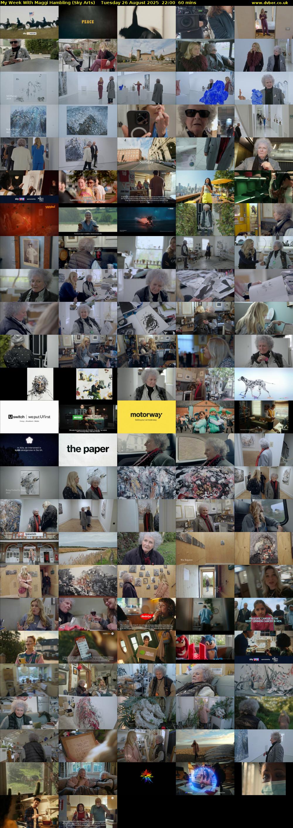 My Week With Maggi Hambling (Sky Arts) Tuesday 26 August 2025 22:00 - 23:00