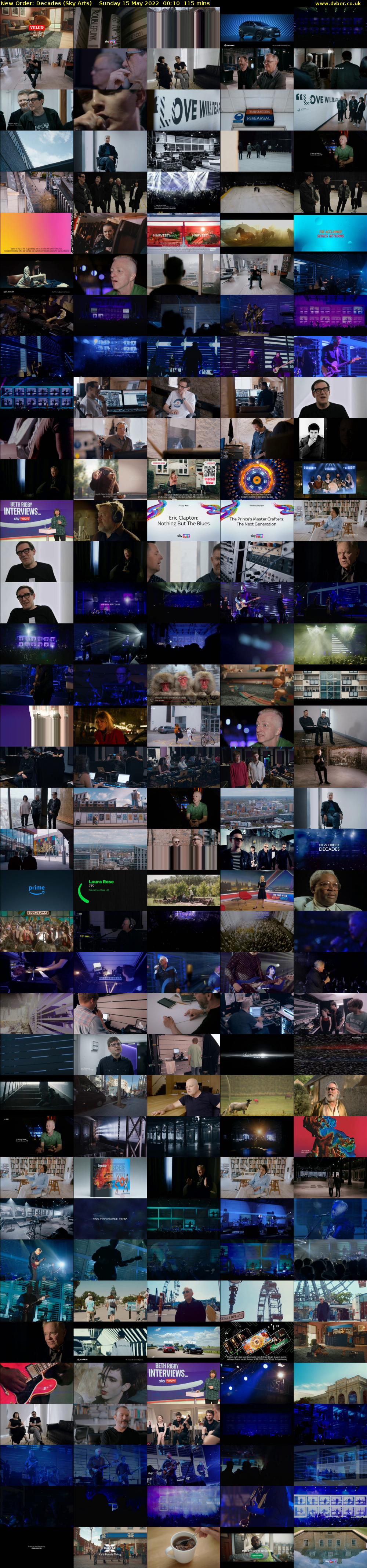 New Order: Decades (Sky Arts) Sunday 15 May 2022 00:10 - 02:05