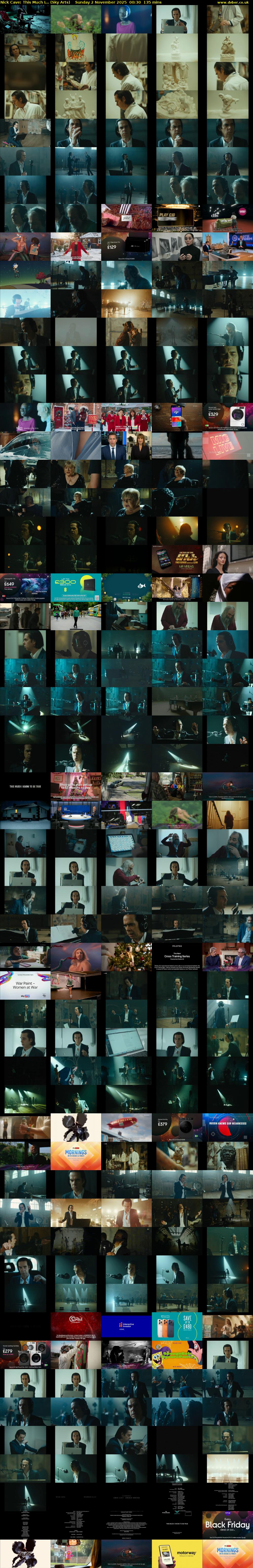 Nick Cave: This Much I... (Sky Arts) Sunday 2 November 2025 00:30 - 02:45