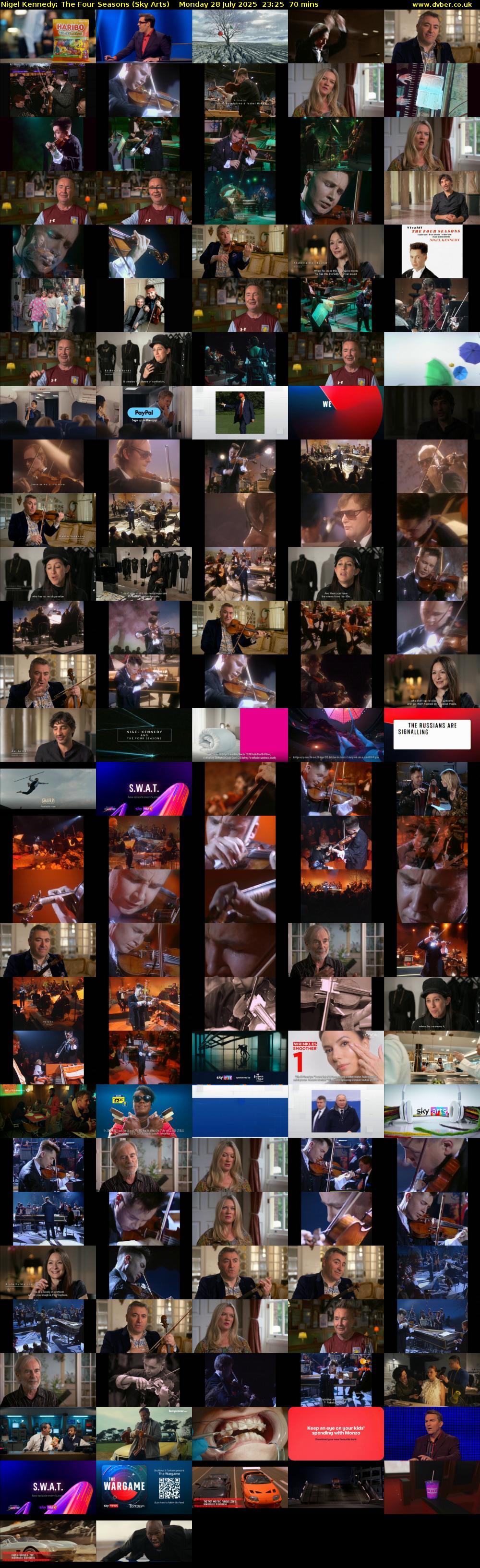 Nigel Kennedy: The Four Seasons (Sky Arts) Monday 28 July 2025 23:25 - 00:35