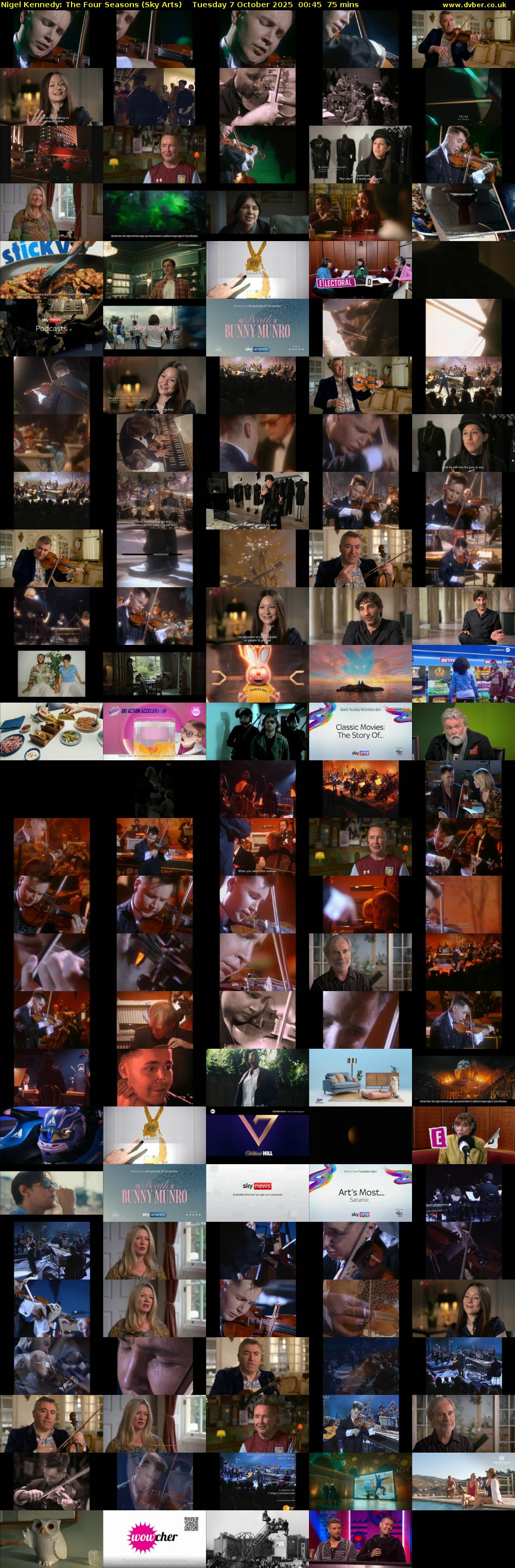 Nigel Kennedy: The Four Seasons (Sky Arts) Tuesday 7 October 2025 00:45 - 02:00