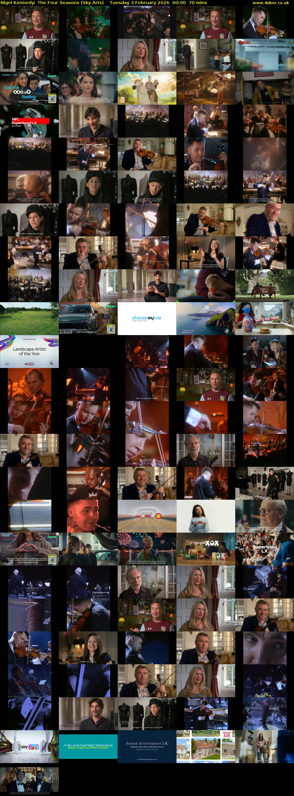 Nigel Kennedy: The Four Seasons (Sky Arts) Tuesday 3 February 2026 00:00 - 01:10