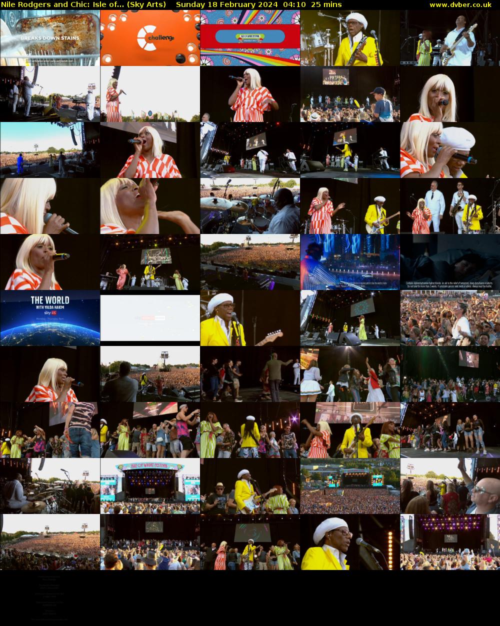 Nile Rodgers and Chic: Isle of... (Sky Arts) Sunday 18 February 2024 04:10 - 04:35