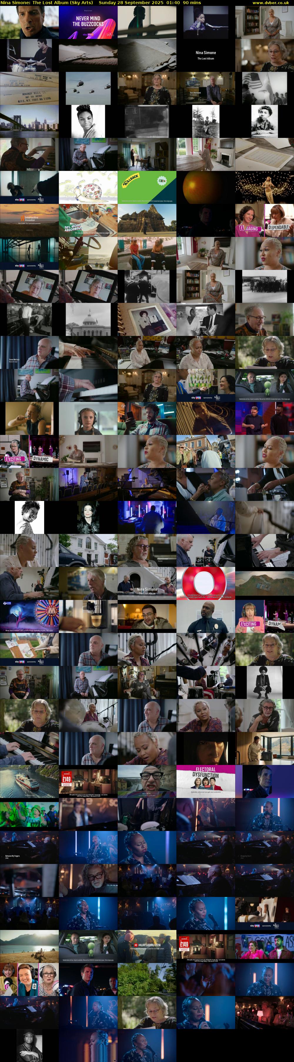 Nina Simone: The Lost Album (Sky Arts) Sunday 28 September 2025 01:40 - 03:10