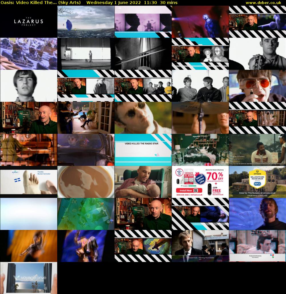 Oasis: Video Killed The... (Sky Arts) Wednesday 1 June 2022 11:30 - 12:00