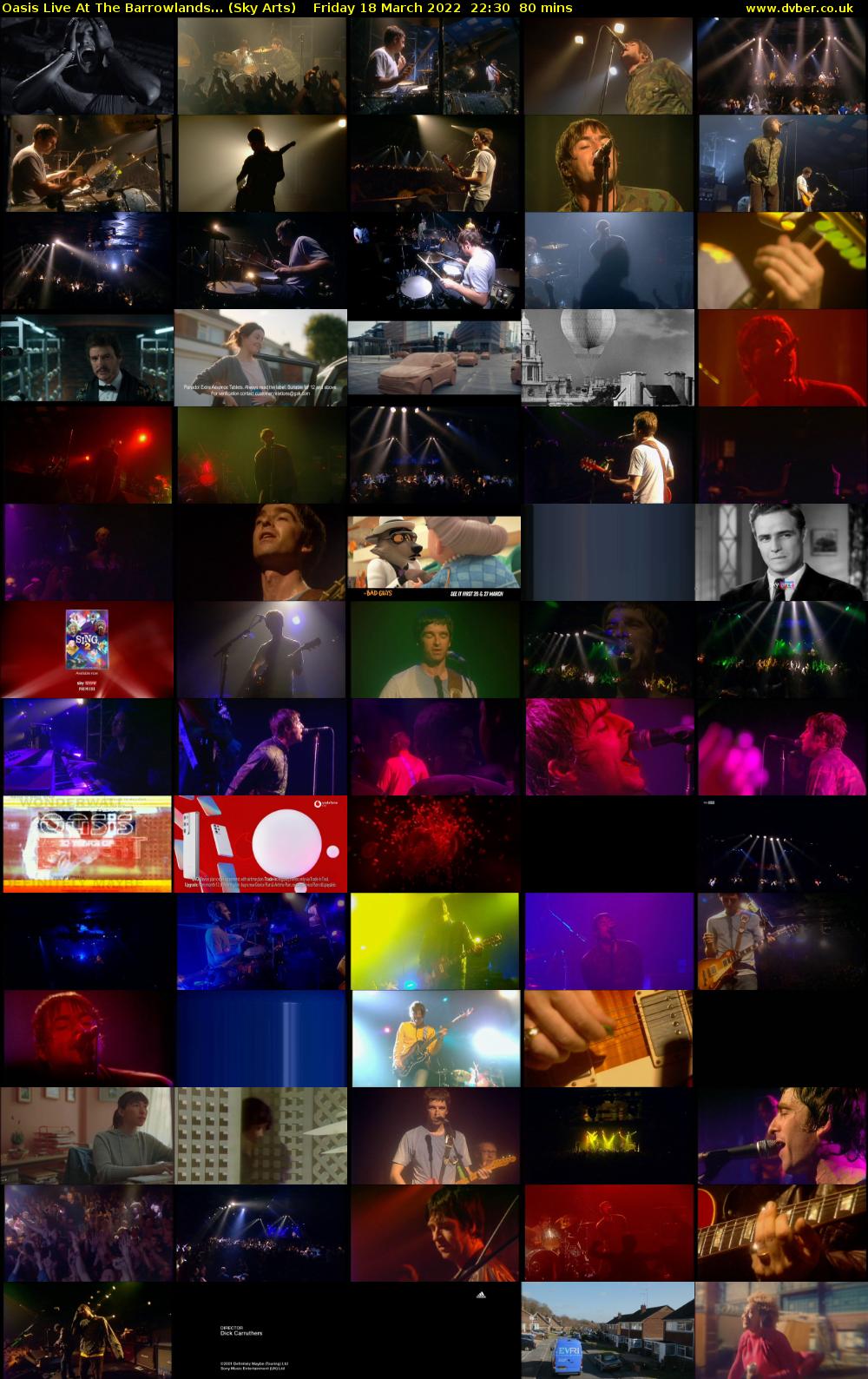 Oasis Live At The Barrowlands... (Sky Arts) Friday 18 March 2022 22:30 - 23:50