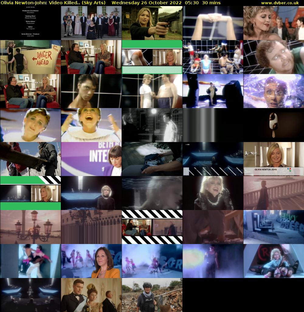 Olivia Newton-John: Video Killed.. (Sky Arts) Wednesday 26 October 2022 05:30 - 06:00