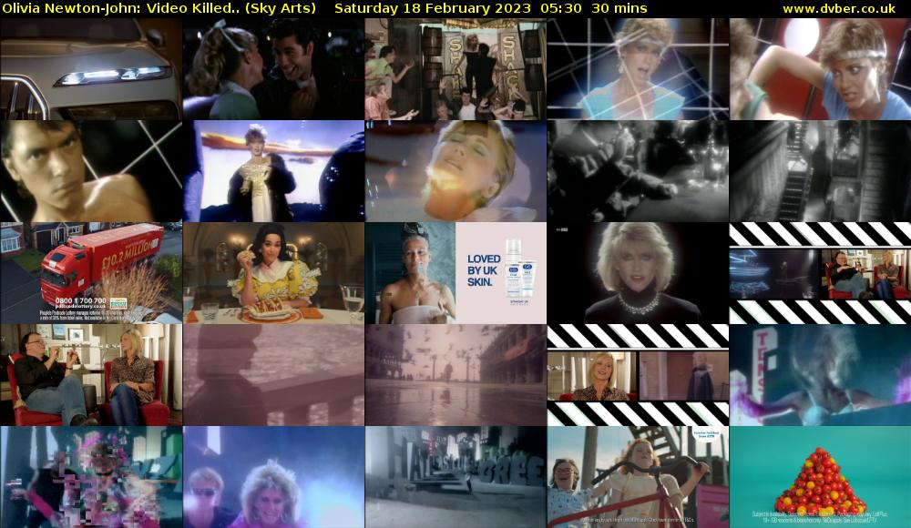 Olivia Newton-John: Video Killed.. (Sky Arts) Saturday 18 February 2023 05:30 - 06:00