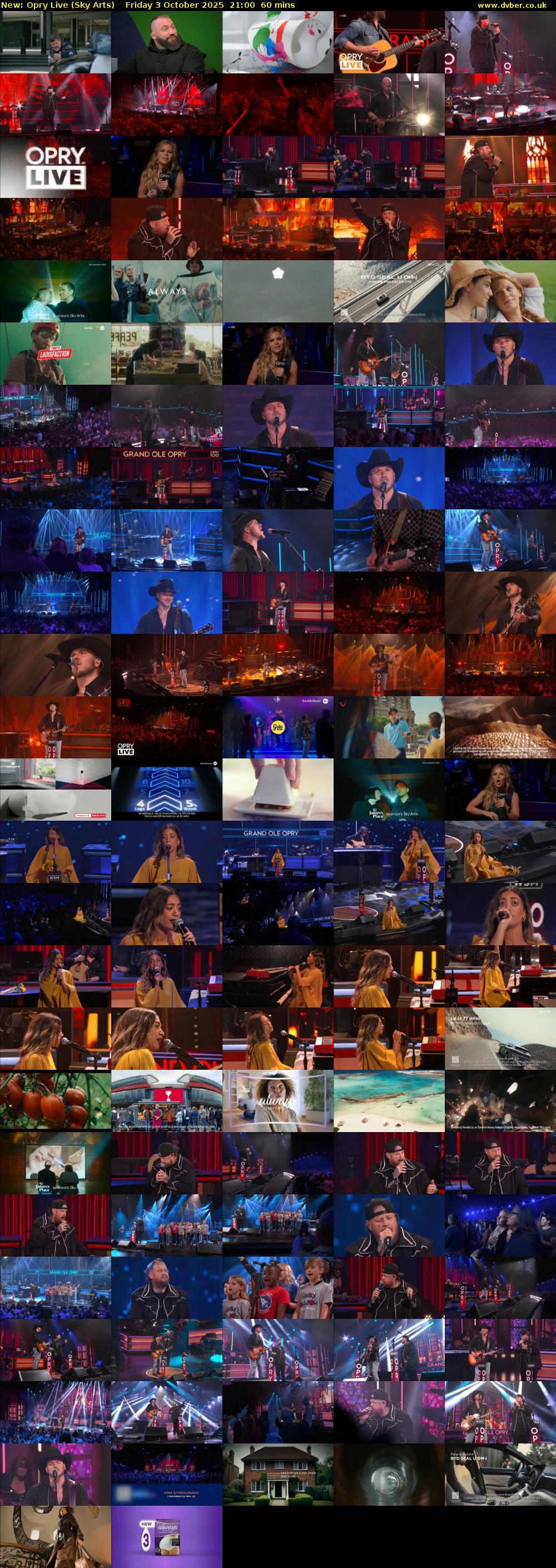 Opry Live (Sky Arts) Friday 3 October 2025 21:00 - 22:00