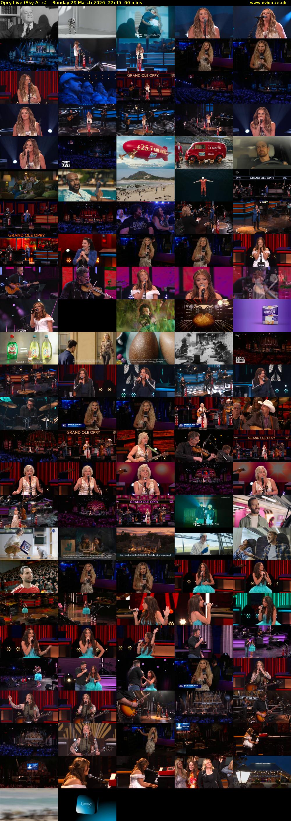 Opry Live (Sky Arts) Sunday 29 March 2026 22:45 - 23:45