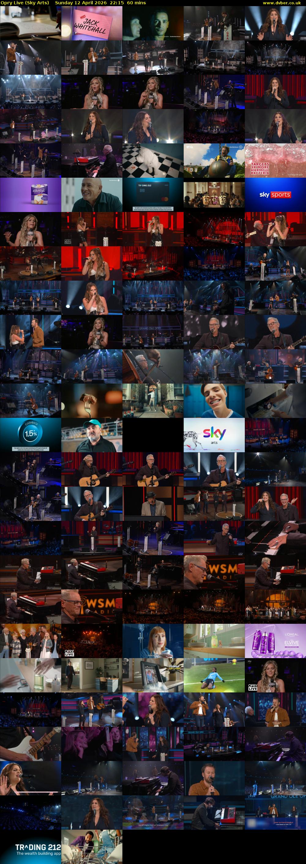 Opry Live (Sky Arts) Sunday 12 April 2026 22:15 - 23:15