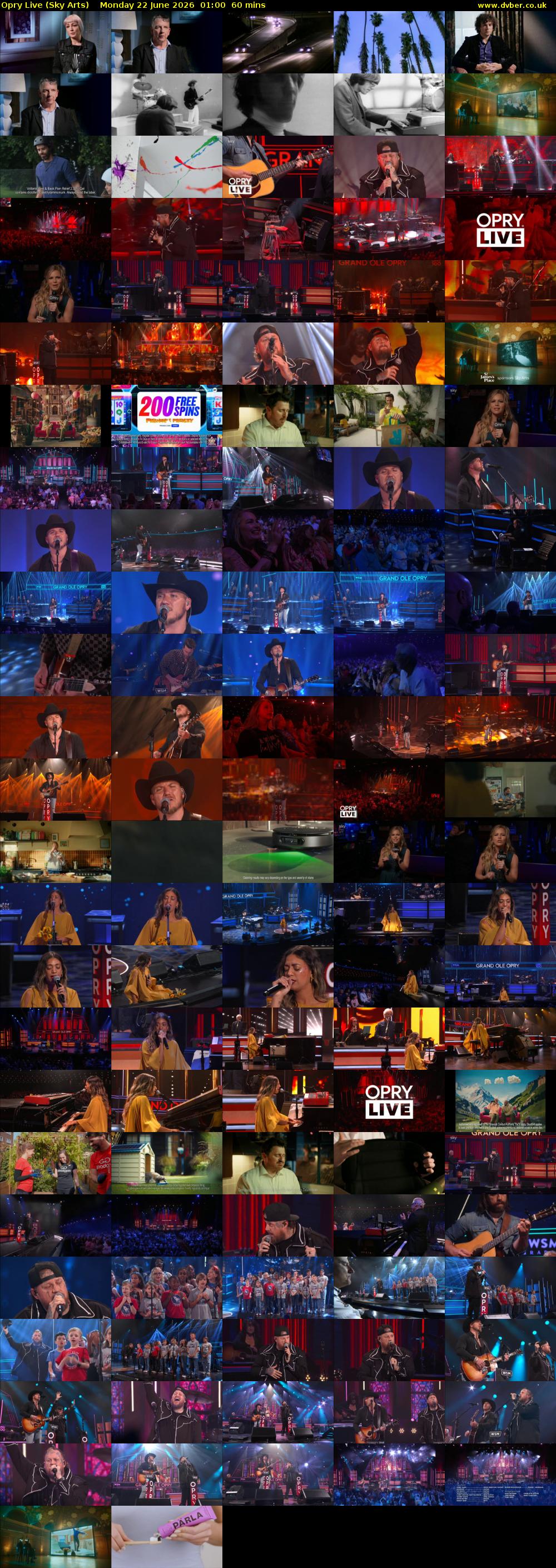 Opry Live (Sky Arts) Monday 22 June 2026 01:00 - 02:00