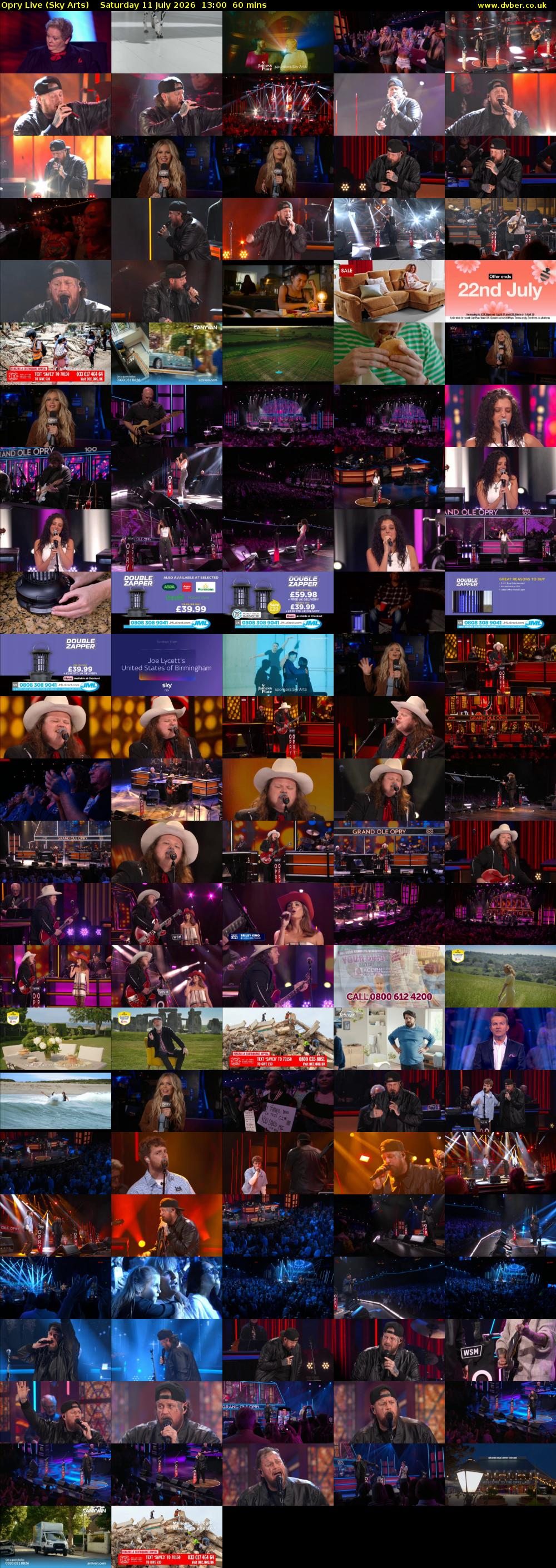 Opry Live (Sky Arts) Saturday 11 July 2026 13:00 - 14:00
