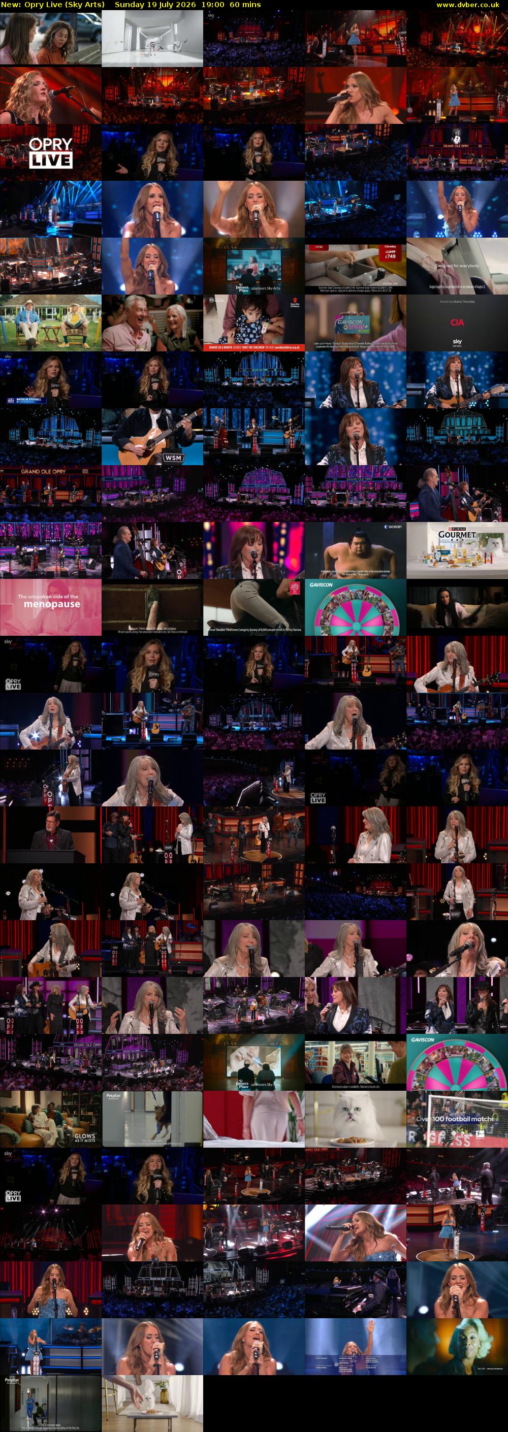 Opry Live (Sky Arts) Sunday 19 July 2026 19:00 - 20:00