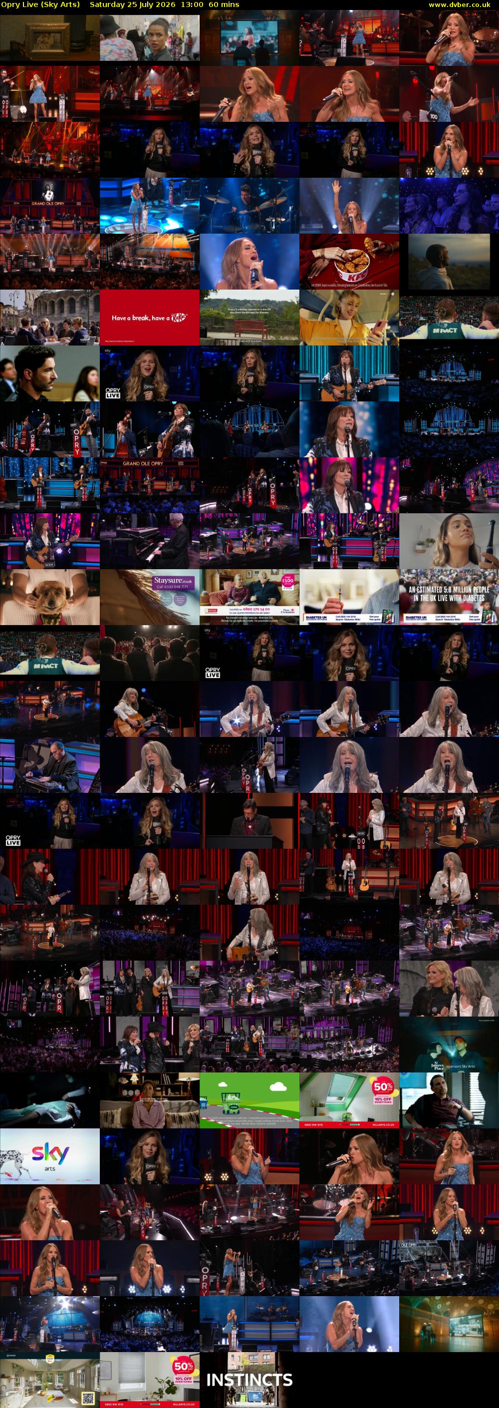 Opry Live (Sky Arts) Saturday 25 July 2026 13:00 - 14:00