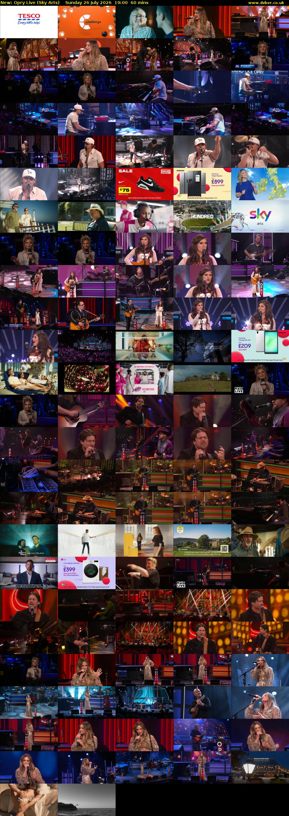 Opry Live (Sky Arts) Sunday 26 July 2026 19:00 - 20:00