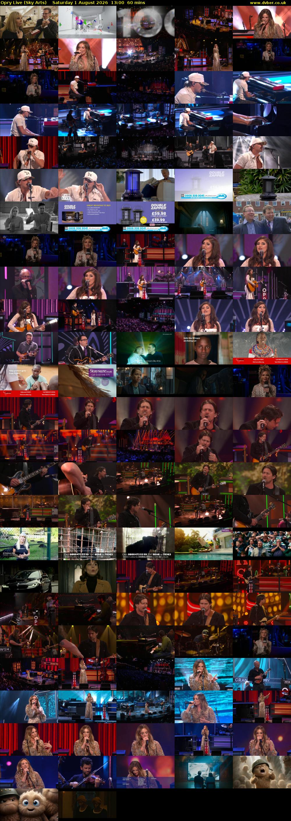 Opry Live (Sky Arts) Saturday 1 August 2026 13:00 - 14:00