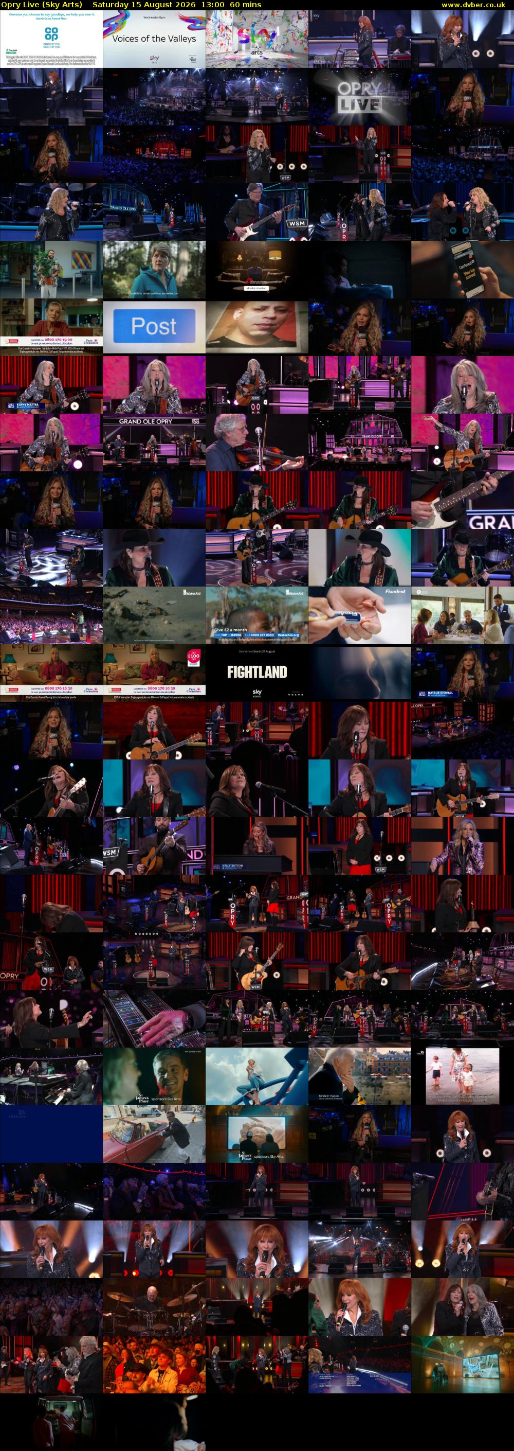 Opry Live (Sky Arts) Saturday 15 August 2026 13:00 - 14:00