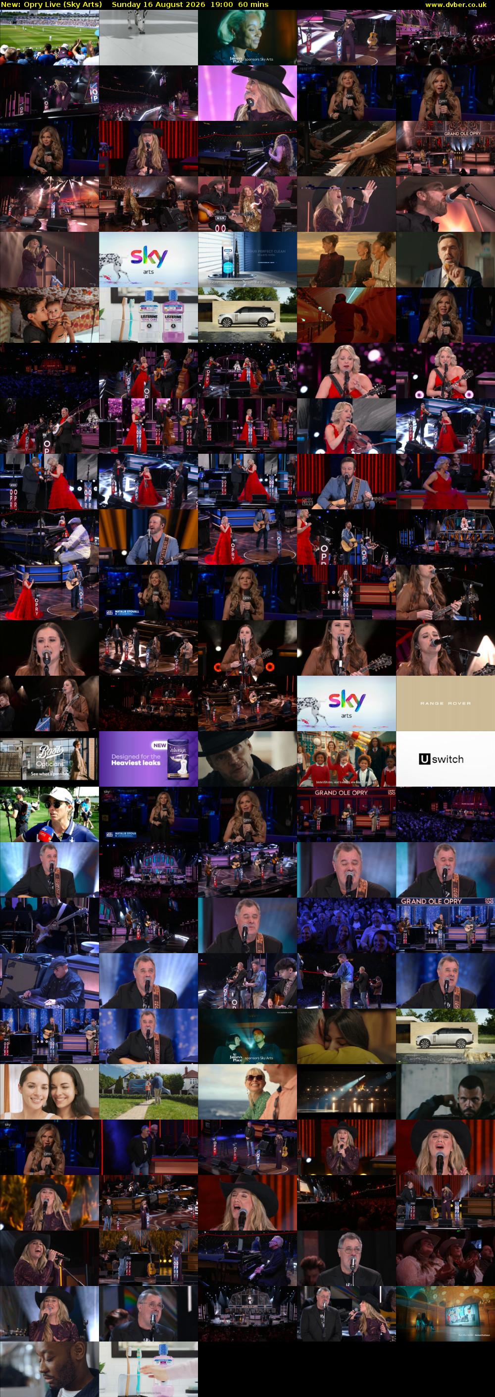 Opry Live (Sky Arts) Sunday 16 August 2026 19:00 - 20:00