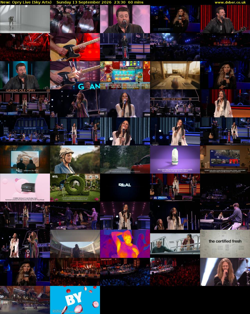 Opry Live (Sky Arts) Sunday 13 September 2026 23:30 - 00:30