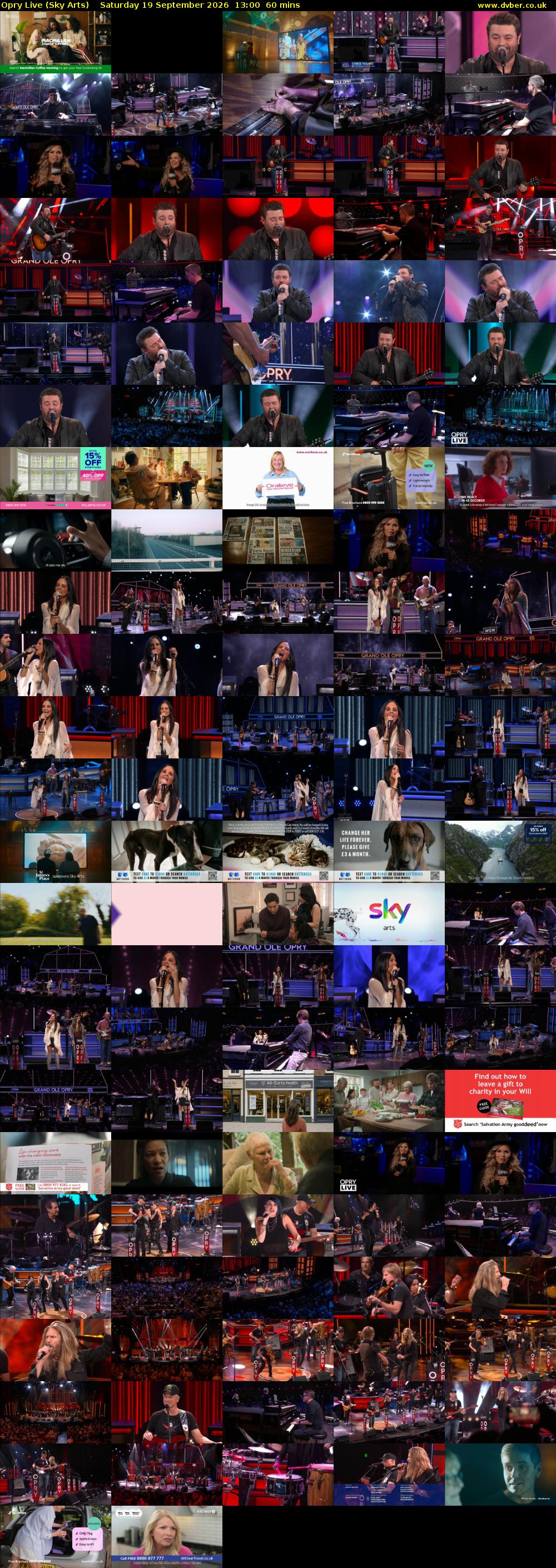 Opry Live (Sky Arts) Saturday 19 September 2026 13:00 - 14:00
