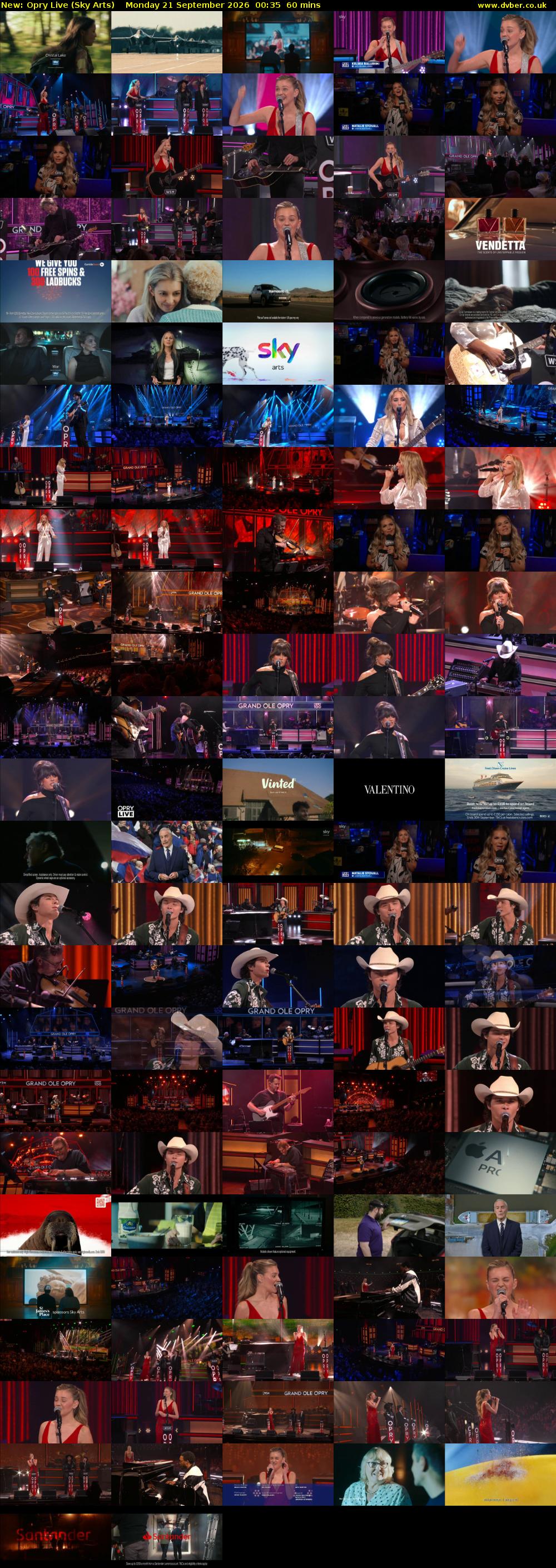 Opry Live (Sky Arts) Monday 21 September 2026 00:35 - 01:35