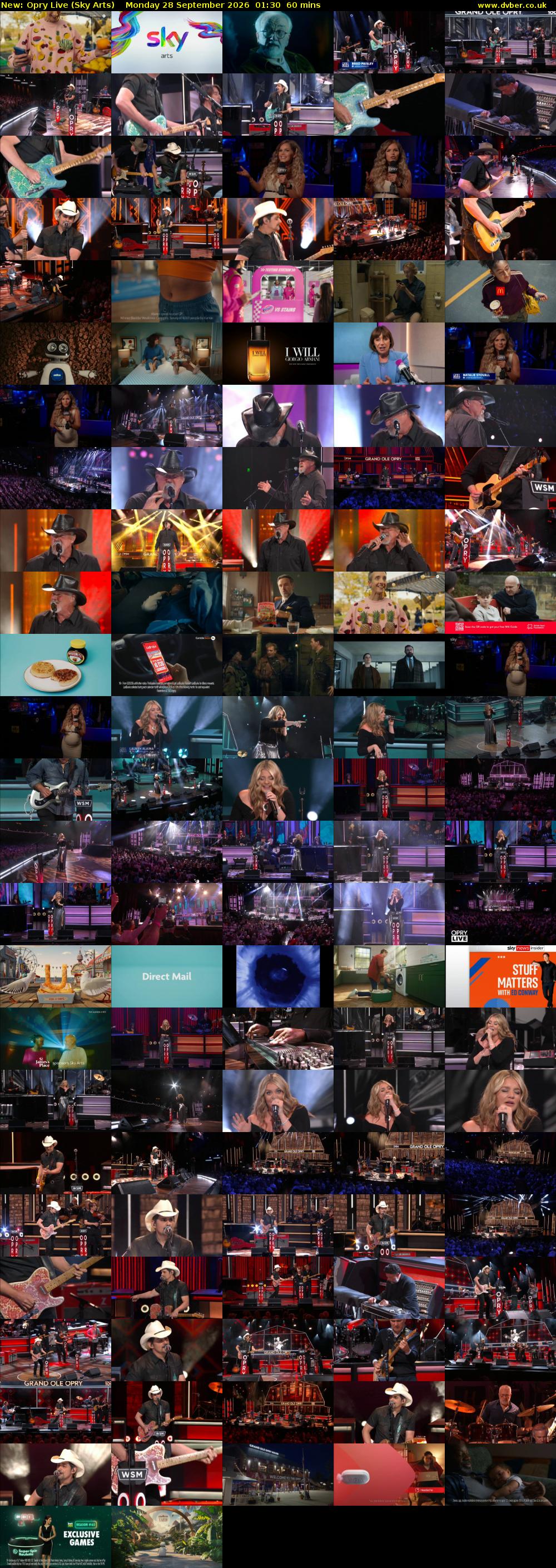Opry Live (Sky Arts) Monday 28 September 2026 01:30 - 02:30
