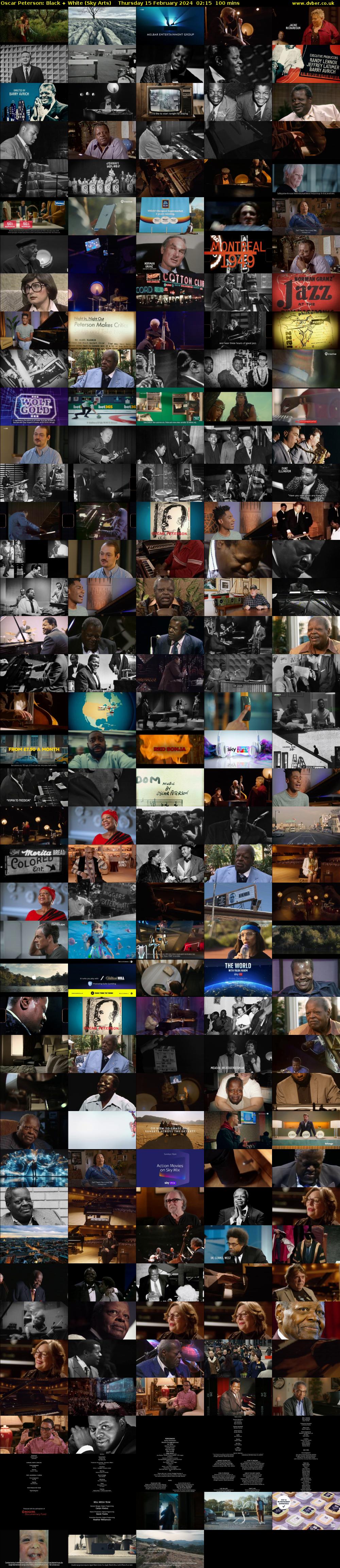 Oscar Peterson: Black + White (Sky Arts) Thursday 15 February 2024 02:15 - 03:55