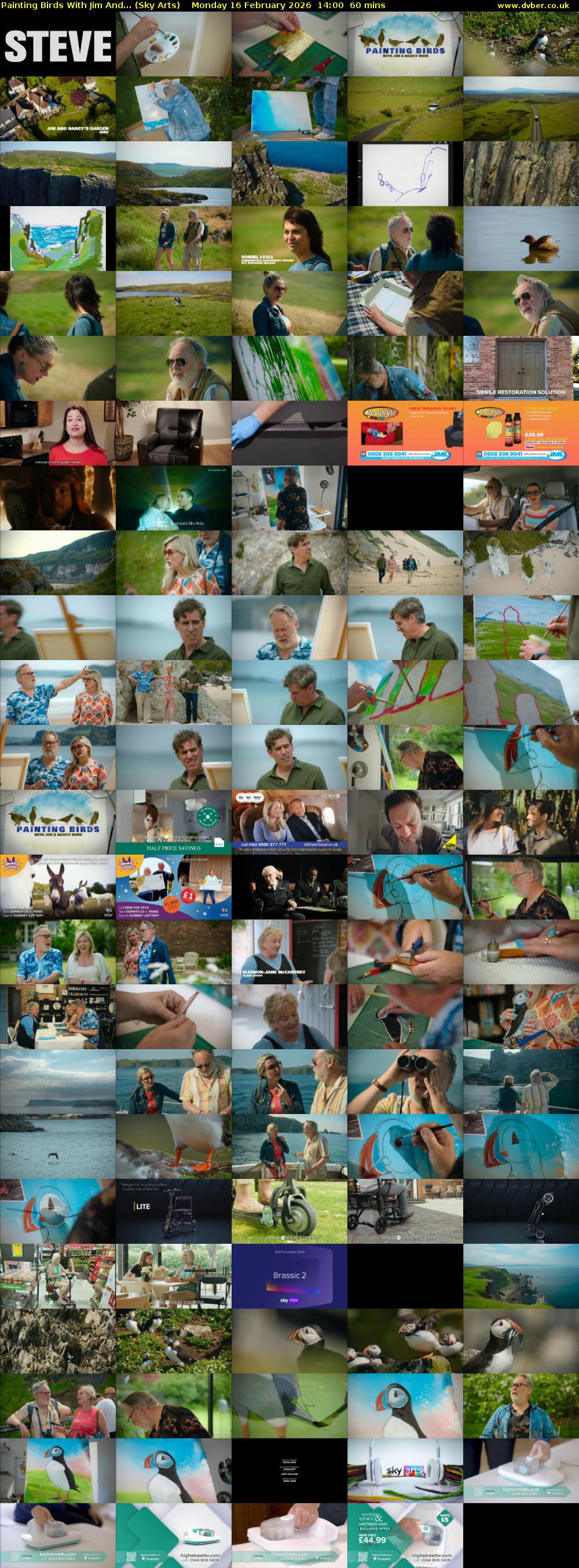 Painting Birds With Jim And... (Sky Arts) Monday 16 February 2026 14:00 - 15:00