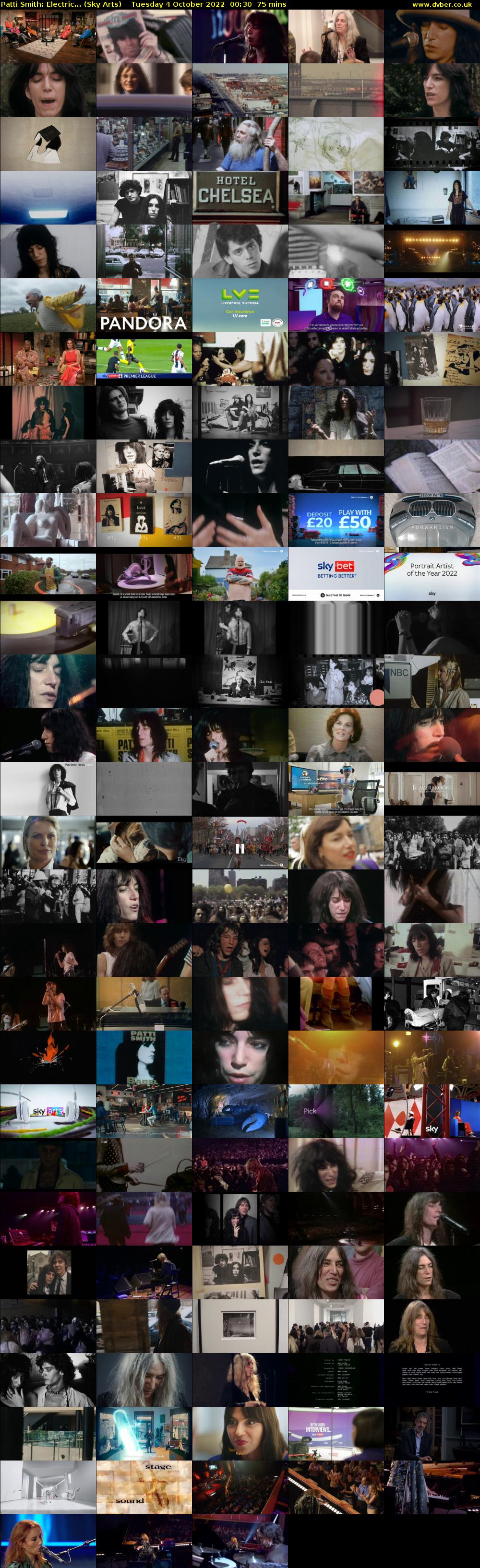 Patti Smith: Electric... (Sky Arts) Tuesday 4 October 2022 00:30 - 01:45