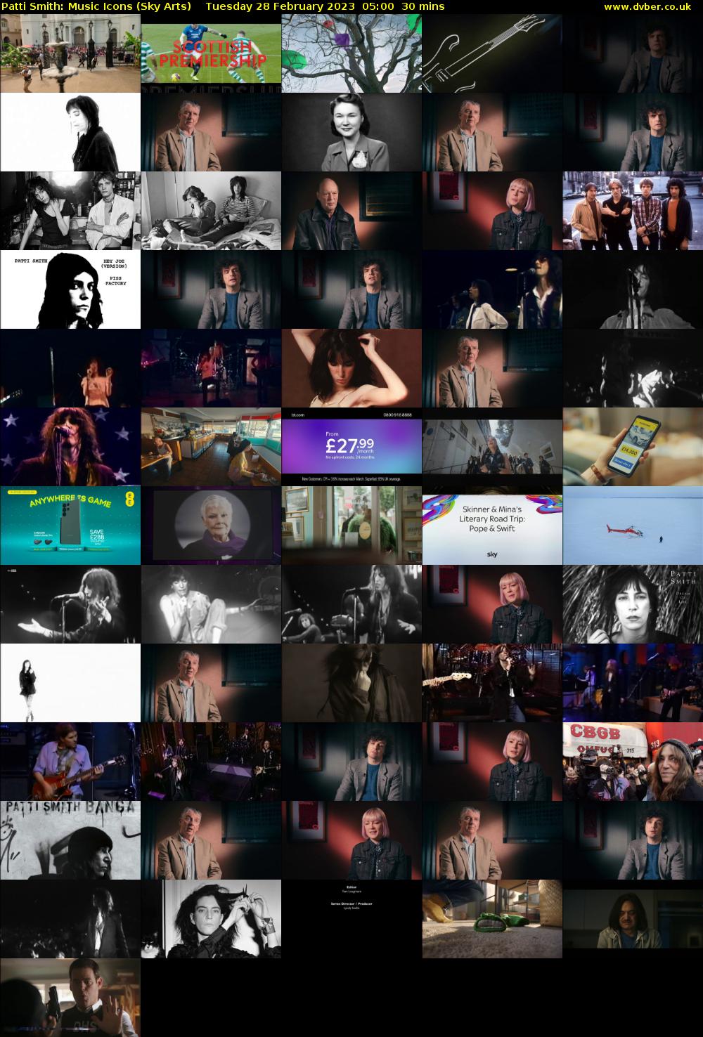 Patti Smith: Music Icons (Sky Arts) Tuesday 28 February 2023 05:00 - 05:30