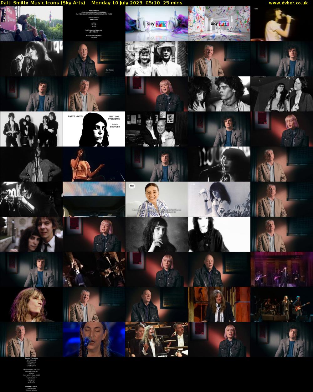 Patti Smith: Music Icons (Sky Arts) Monday 10 July 2023 05:10 - 05:35
